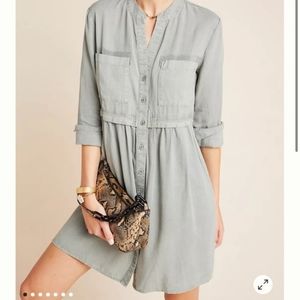 Anthropologie green M shirt dress
